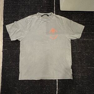 Palm Angels Gray Tee with Red Logo